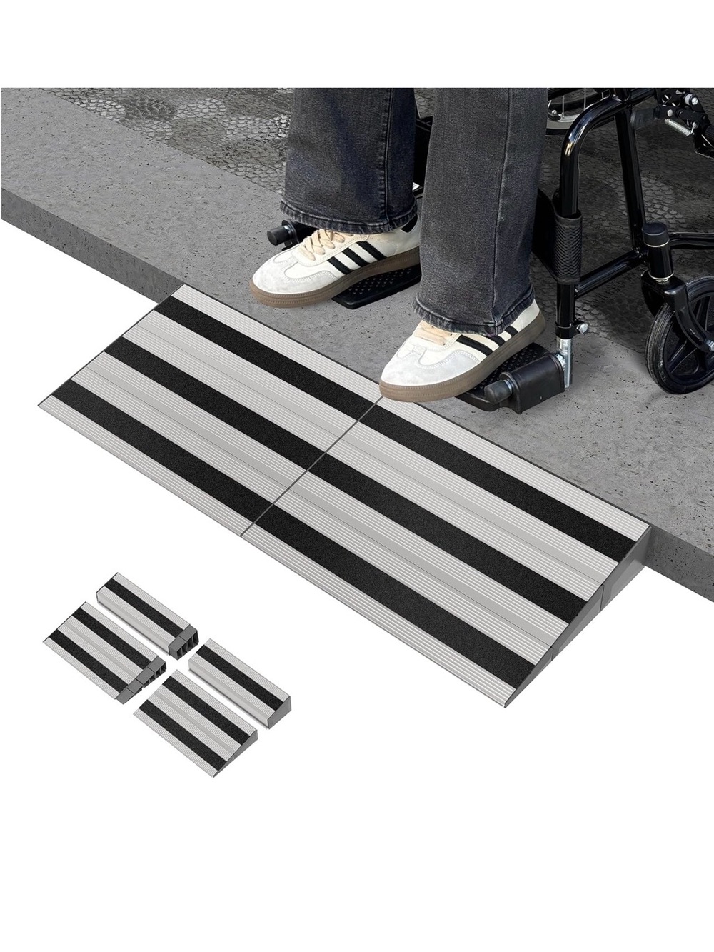 New 3 Inch Threshold Ramps for Doorways, Wheelchair Ramp for Home Steps
